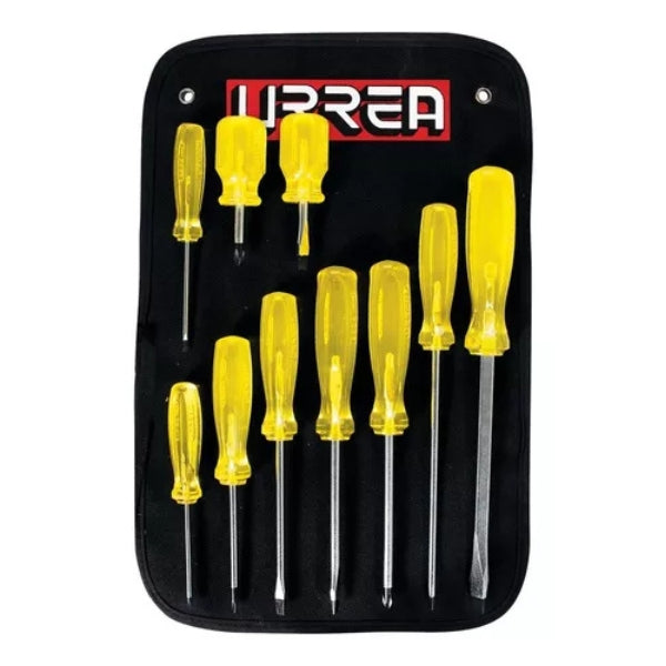 Juego De 10 Destornilladores Ámbar Combinado Jbud02 Urrea-H ID-3505207