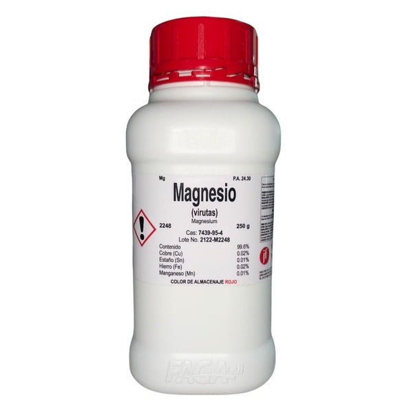Magnesio (virutas) R. A. de 250 G Fagalab