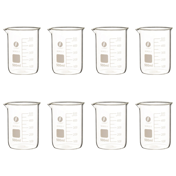 Vaso Precipitado De Vidrio 500 Ml Paq C/8 Jf Lhabo ID-3678533