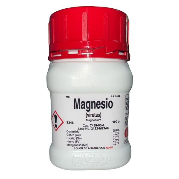 Magnesio (virutas) R. A. de 100 G Fagalab