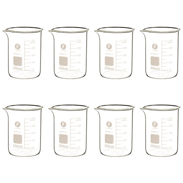 Vaso Precipitado De Vidrio 250 Ml Paq C/8 Jf Lhabo ID-3678509