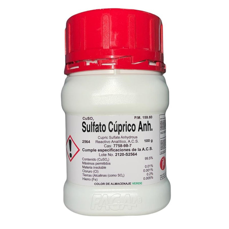 Sulfato Cúprico Anhidro R. A. De 100 G Fagalab ID-1639194