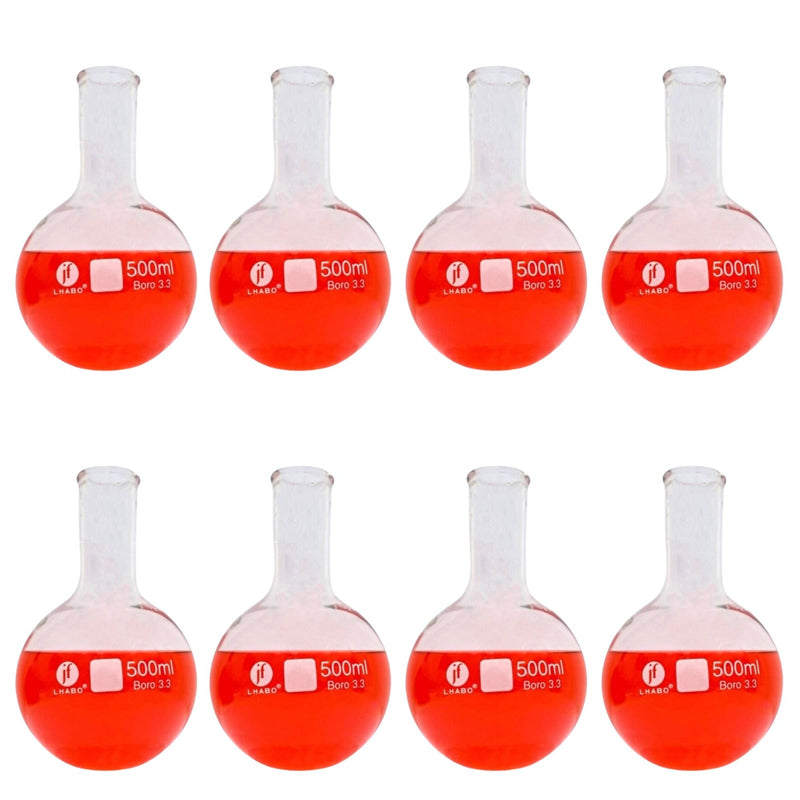Matraz Fondo Redondo Florencia 500 Ml Paq C/8 Jf Lhabo ID-2487880