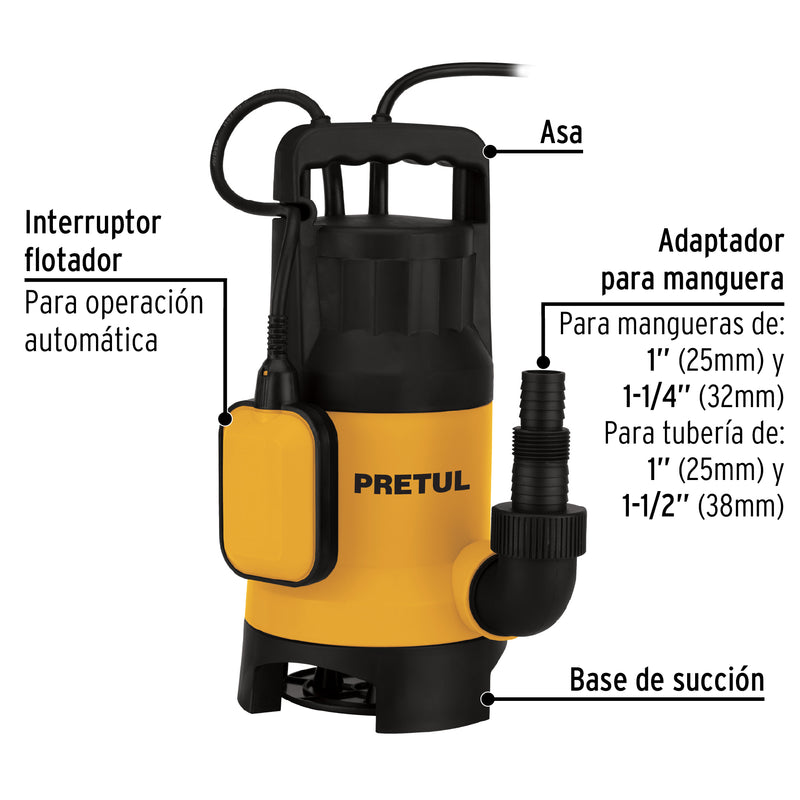 Bomba Sumergible Agua Sucia 1-1/2 Hp Pretul ID-2900956