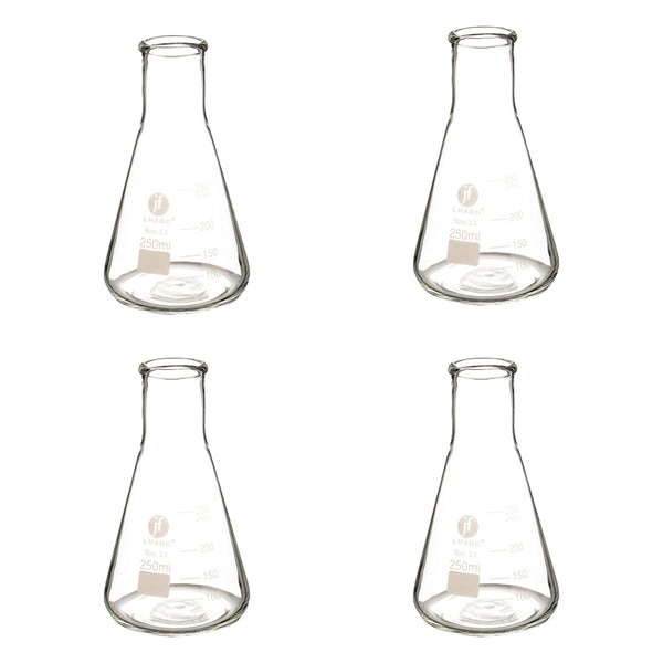 Matraz Erlenmeyer 250 Ml Vidrio Paq C/4 Jf Lhabo ID-3676138