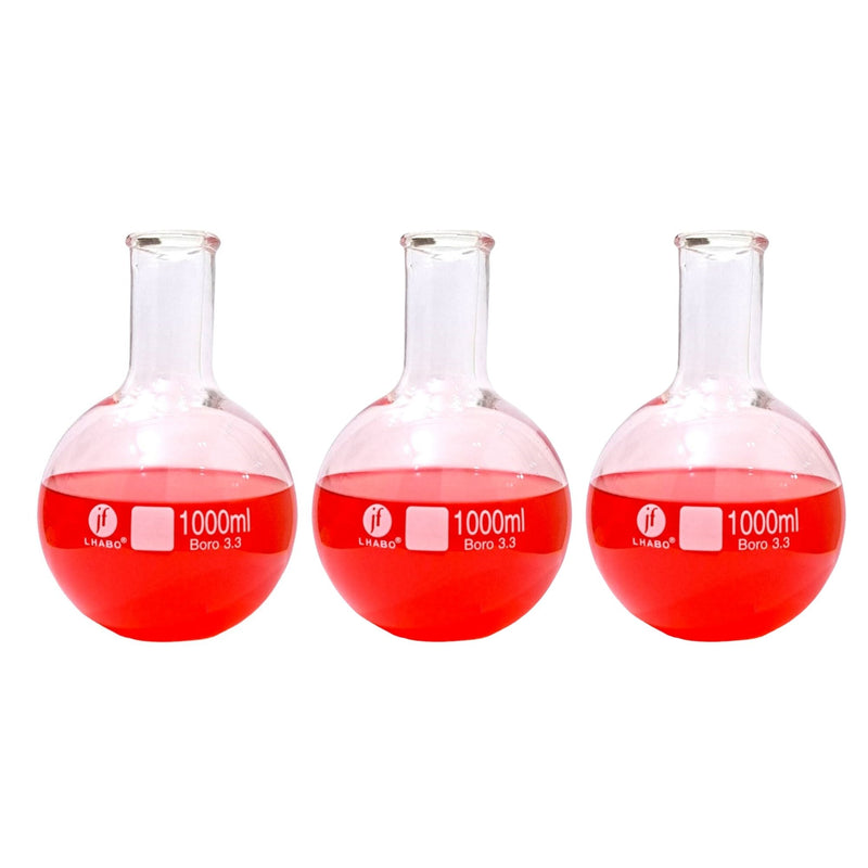 Matraz Fondo Plano Florencia 1000 Ml Paq C/3 Jf Lhabo ID-2485507