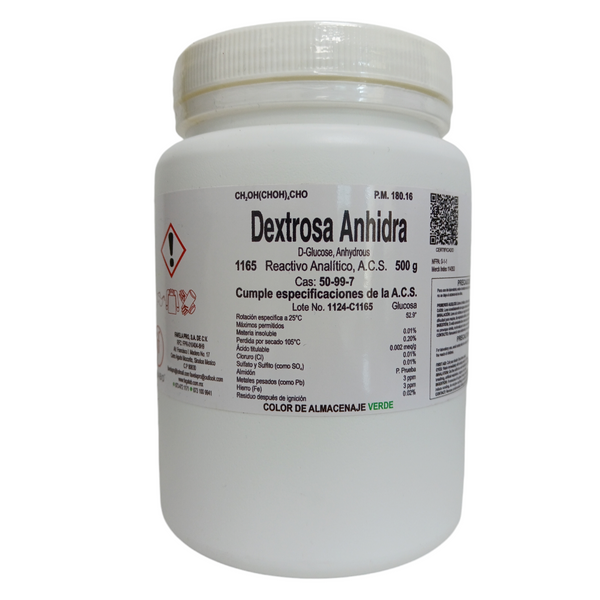 Dextrosa Anhidra (glucosa) R. A. de 500 G Jf Lhabo