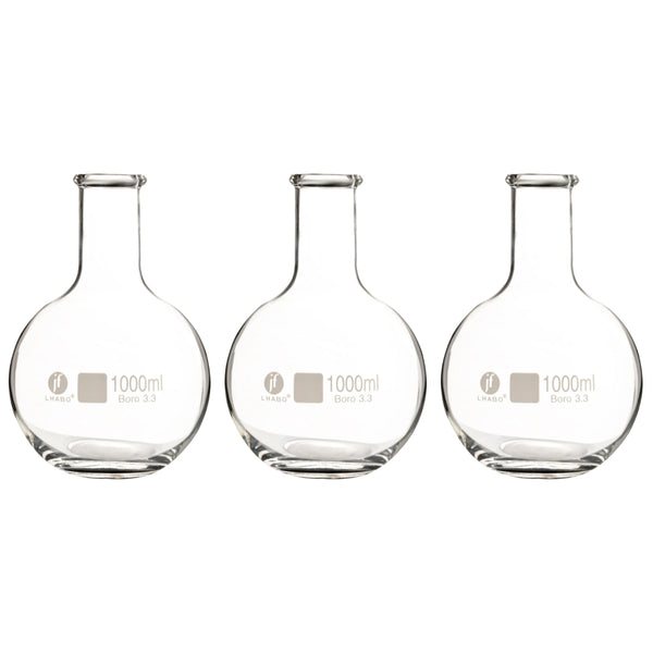 Matraz Fondo Plano Florencia 1000 Ml Paq C/3 Jf Lhabo ID-3678143