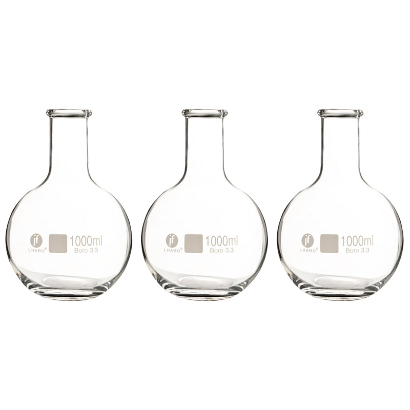 Matraz Fondo Plano Florencia 1000 Ml Paq C/3 Jf Lhabo ID-3678143