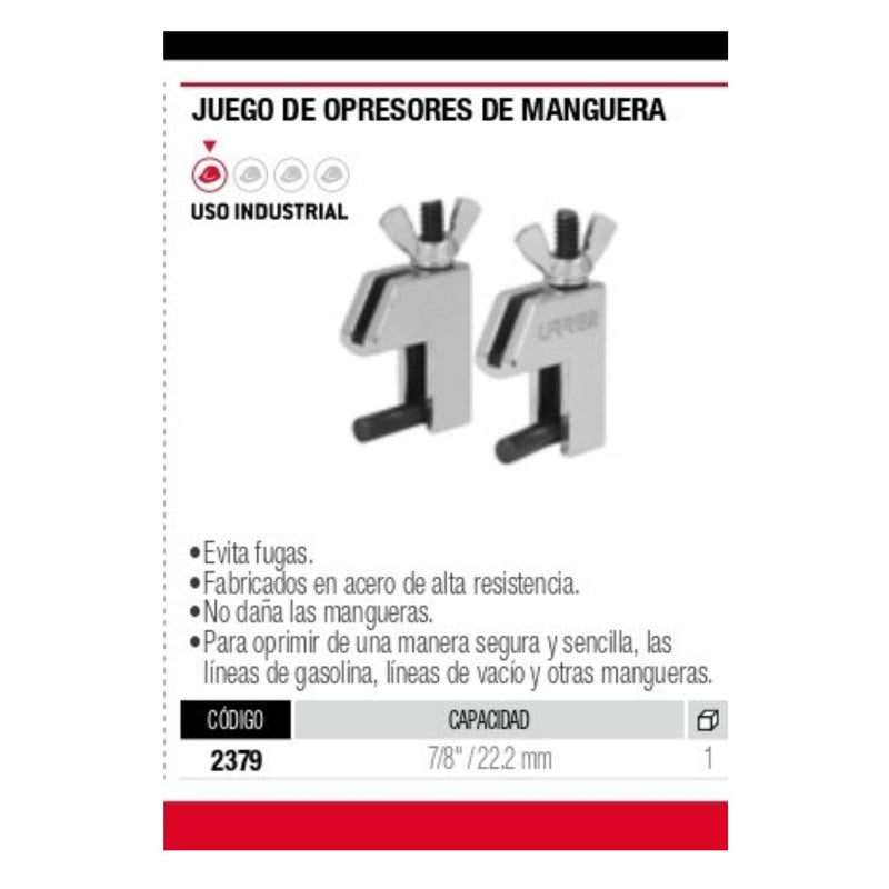 Juego De 2 Opresores De Manguera 7/8 2379 Urrea-H ID-2028562