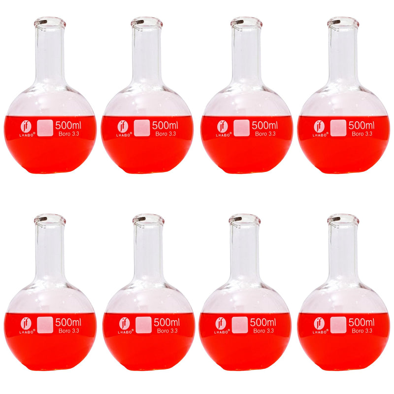 Matraz Fondo Plano Florencia 500 Ml Paq C/8 Jf Lhabo ID-2485500