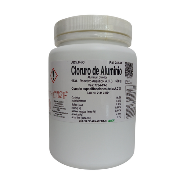 Cloruro de Aluminio R. A. de 500 G Jf Lhabo