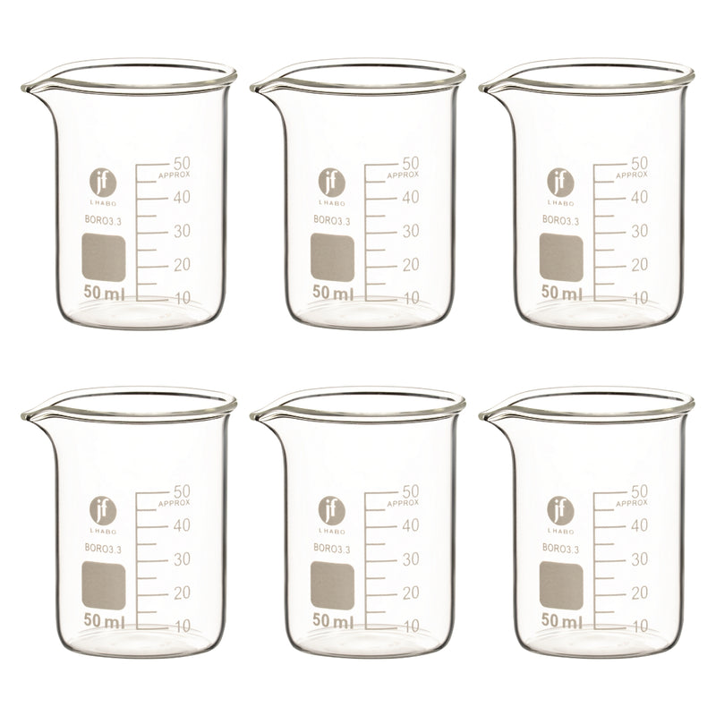Vaso Precipitado De Vidrio 50 Ml Paq C/6 Jf Lhabo ID-3678334
