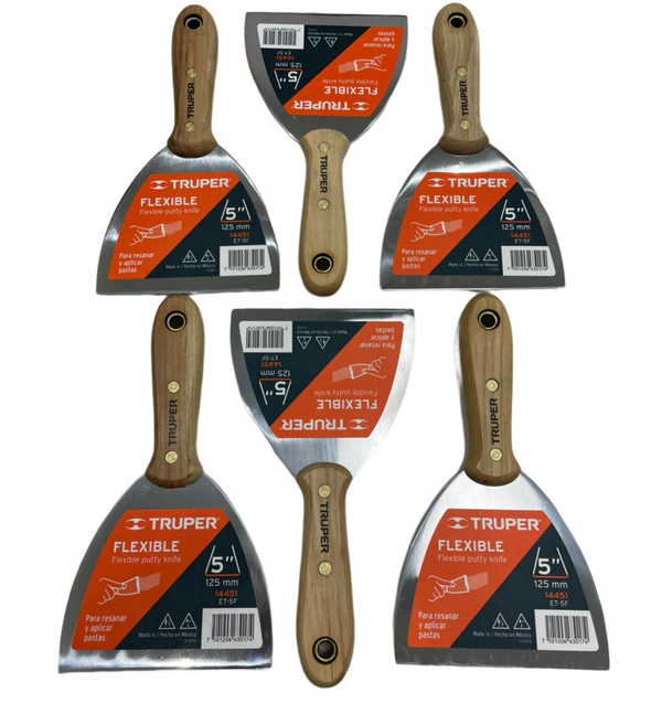 Espátula Flexible Mango de Madera 5' Paq. C6 14451 Truper