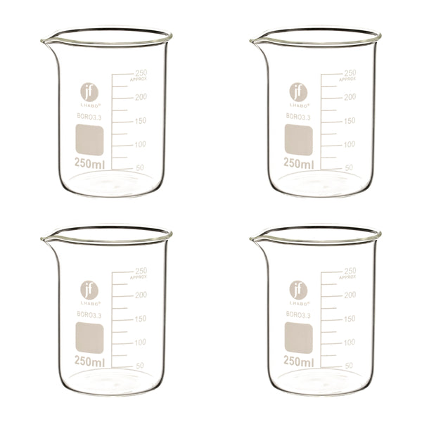 Vaso Precipitado De Vidrio 250 Ml Paq C/4 Jf Lhabo ID-3678503