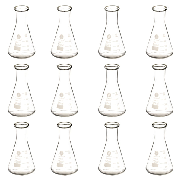 Matraz Erlenmeyer 50 Ml Vidrio Paq C/12 Jf Lhabo ID-3676129