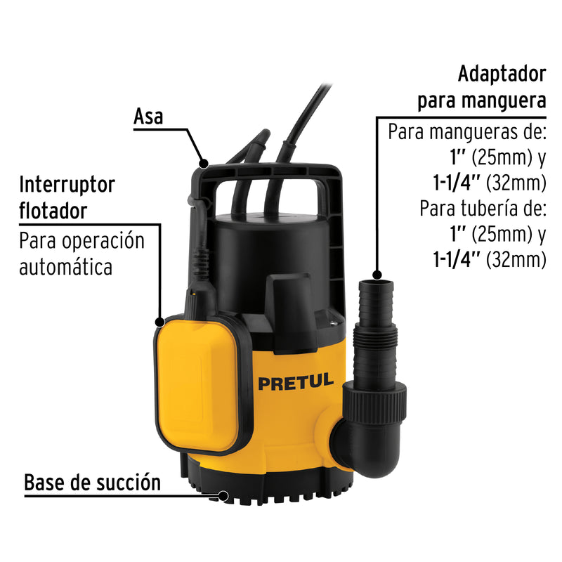 Bomba Sumergible Agua Limpia 1/2 Hp 27195 Pretul ID-2900858