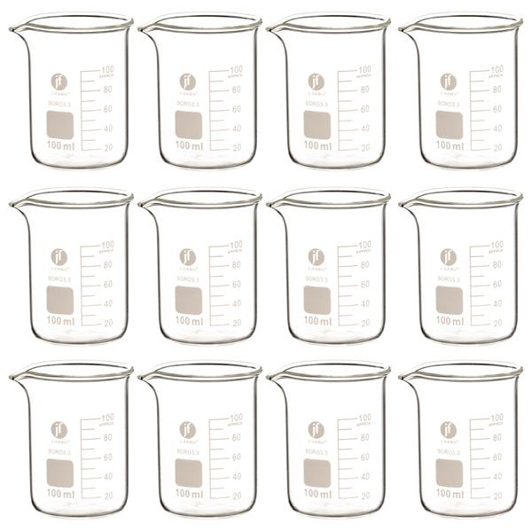 Vaso Precipitado De Vidrio 100 Ml Paq C/12 Jf Lhabo ID-3678433