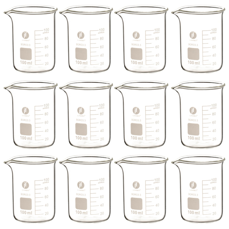 Vaso Precipitado De Vidrio 100 Ml Paq C/12 Jf Lhabo ID-3678433