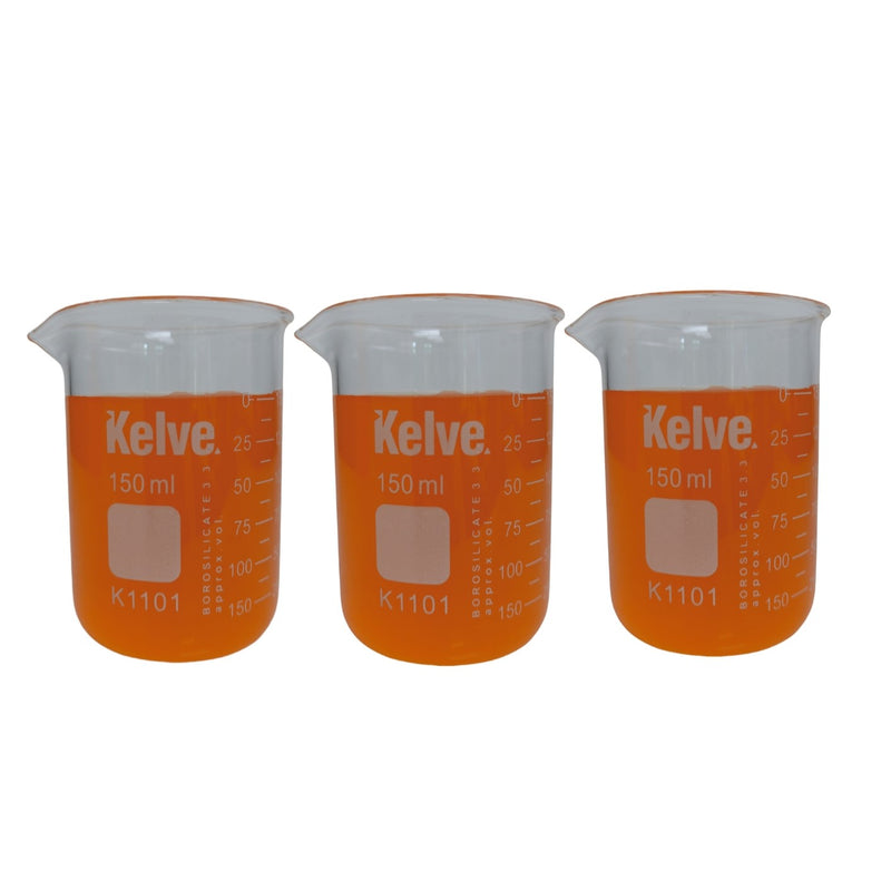 Vaso Precipitado De Vidrio 150 Ml Kelve Paq C/3 ID-3236319