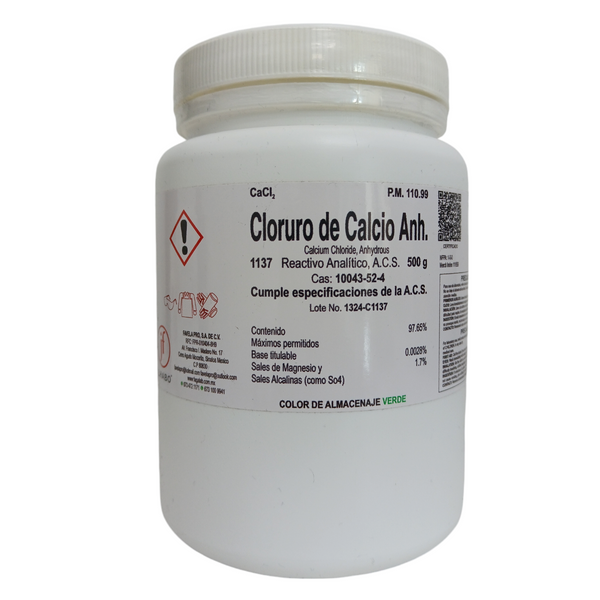 Cloruro De Calcio Anhidro R. A. De 500 G Jf Lhabo ID-3299233