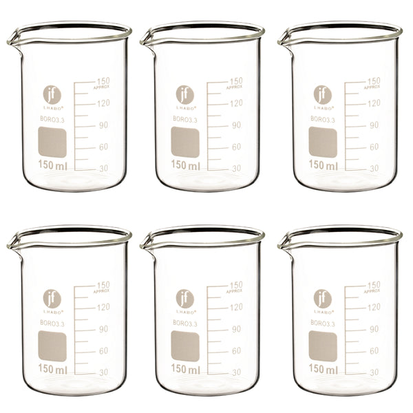 Vaso Precipitado De Vidrio 150 Ml Paq C/6 Jf Lhabo ID-3678457