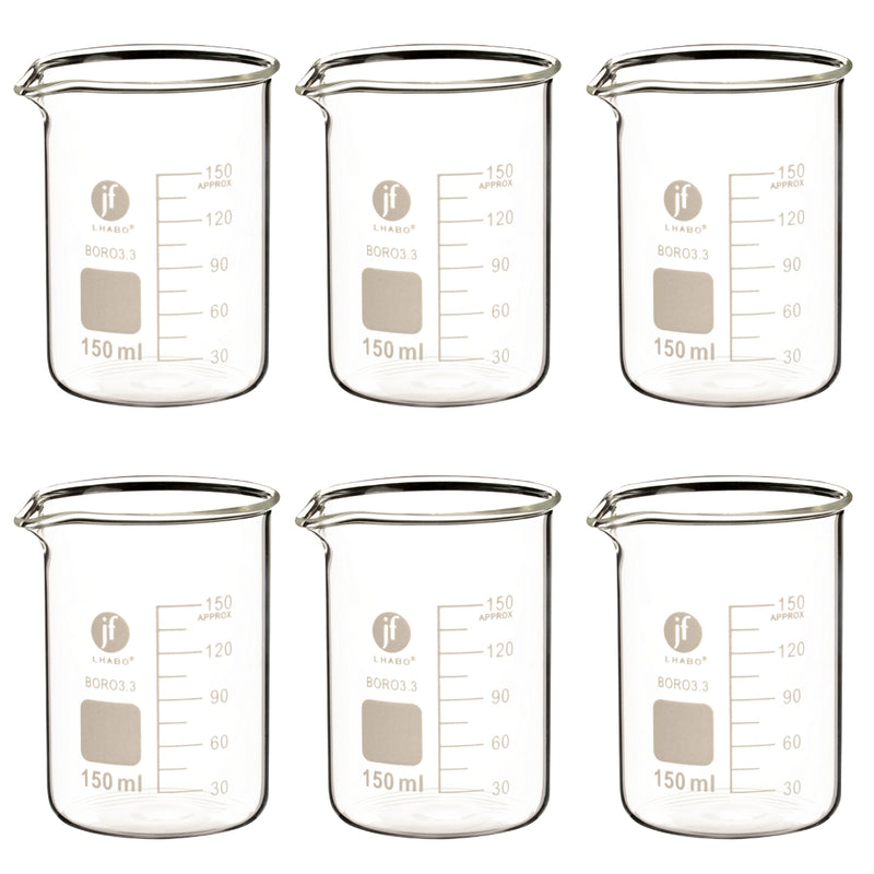 Vaso Precipitado De Vidrio 150 Ml Paq C/6 Jf Lhabo ID-3678457