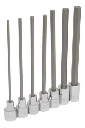 Juego 7 Dados Largos Hexagonal En Pulgadas 3/8 4990-7L Urrea-H ID-2221454