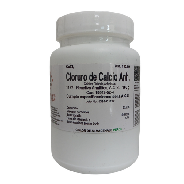 Cloruro de Calcio Anhidro R. A. de 100 G Jf Lhabo