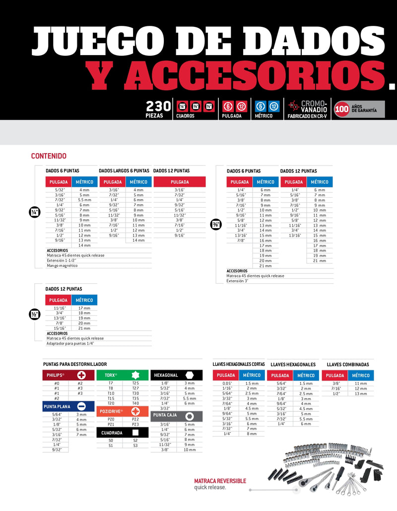 Maletin Dados Llave Matraca 230Pzas Jcb02 Urrea-H ID-2030728