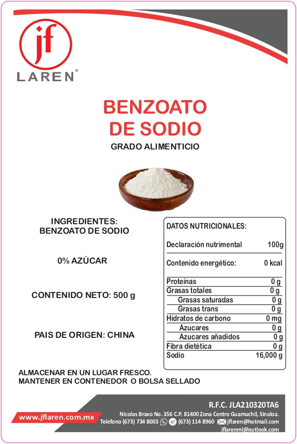 Benzoato De Sodio 500G Jf Laren ID-2463933