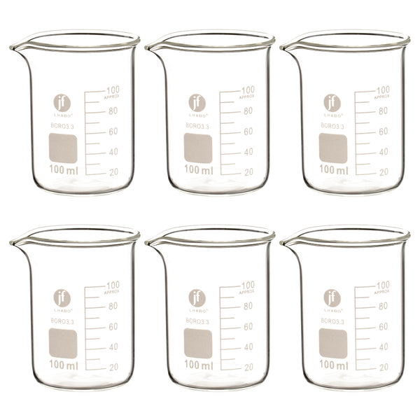 Vaso Precipitado De Vidrio 100 Ml Paq C/6 Jf Lhabo ID-3678426