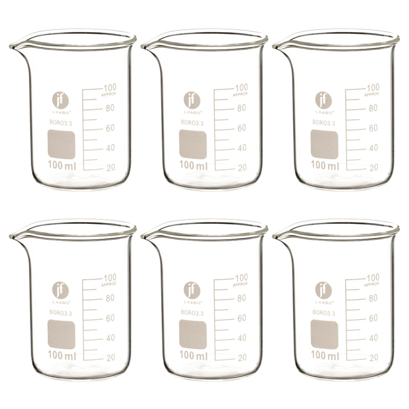 Vaso Precipitado De Vidrio 100 Ml Paq C/6 Jf Lhabo ID-3678426