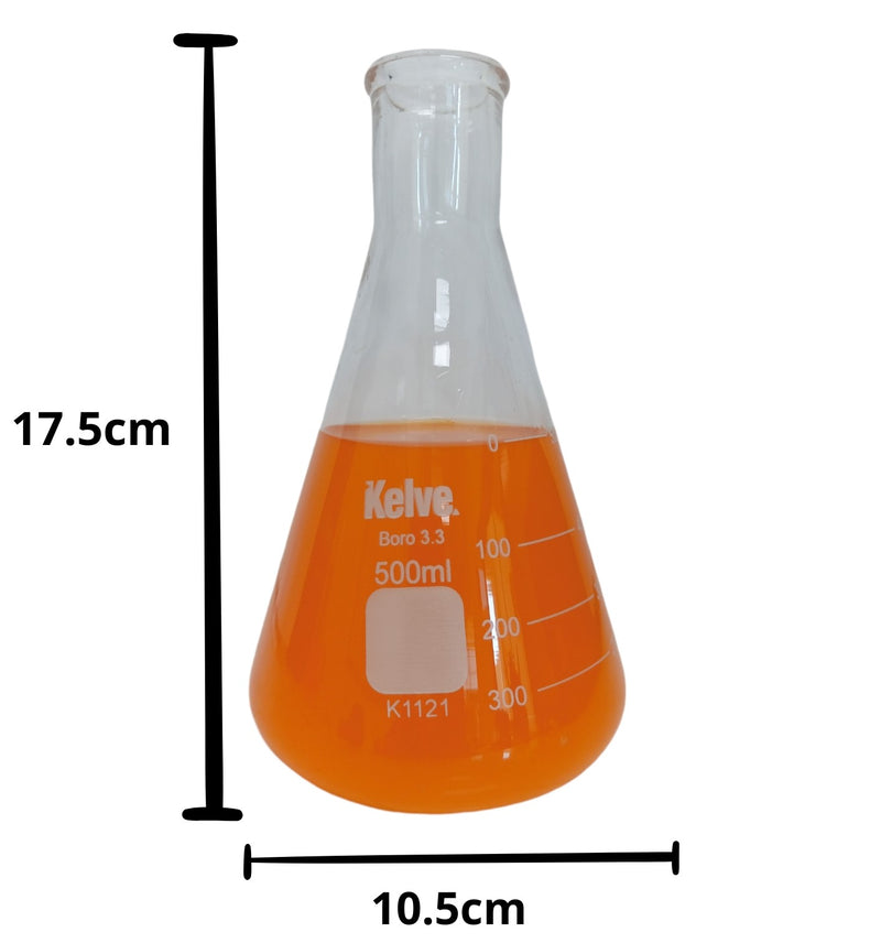 Matraz Erlenmeyer 500 Ml Vidrio Kelve Paq C/5 ID-3226866