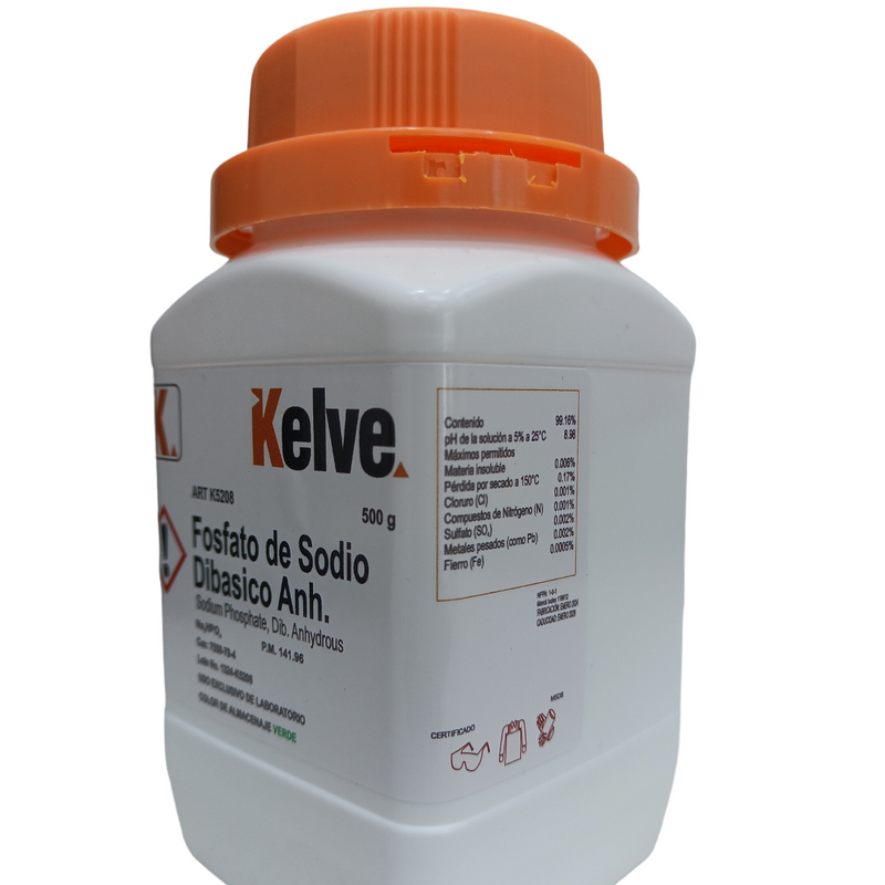 Fosfato De Sodio Dibasico Anhidro R. A. 500 G Kelve ID-2962177