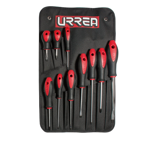 Juego de 10 Destornilladores Bimaterial Combinado 8600f Urrea-h