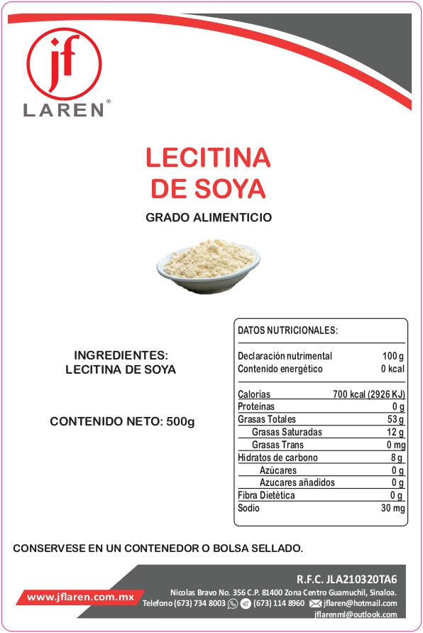 Lecitina De Soya Polvo 500G Jf Laren ID-2463729