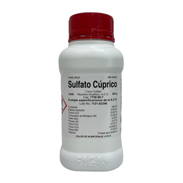 Sulfato Cúprico Pentahidratado R. A. de 500 G Fagalab