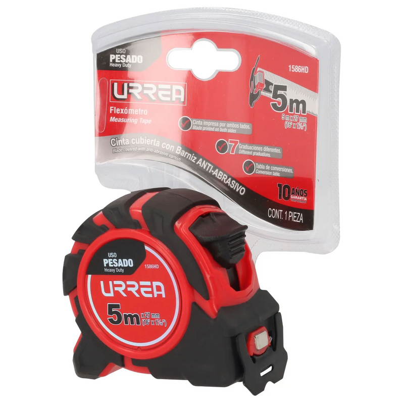 Flexómetro Uso Rudo Anti Impacto 5mx27mm 1586hd Urrea