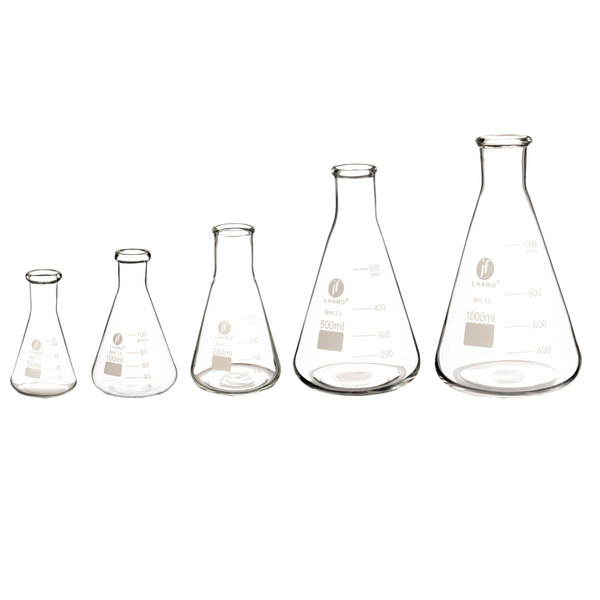 Juego de 5 Matraz Erlenmeyer Diferentes Medidas Jm5 Jf Lhabo