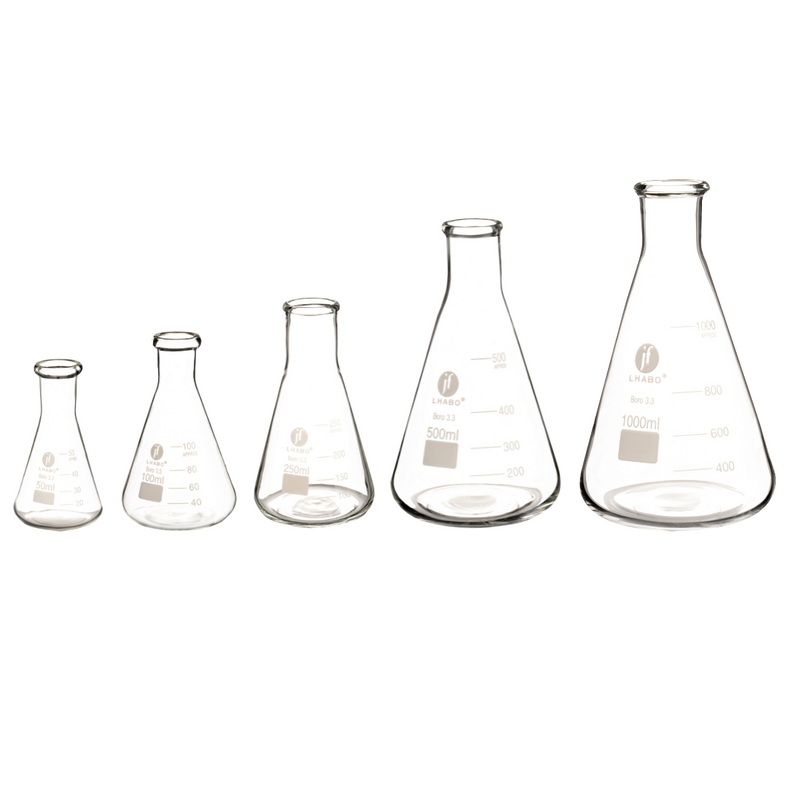 Juego de 5 Matraz Erlenmeyer Diferentes Medidas Jm5 Jf Lhabo