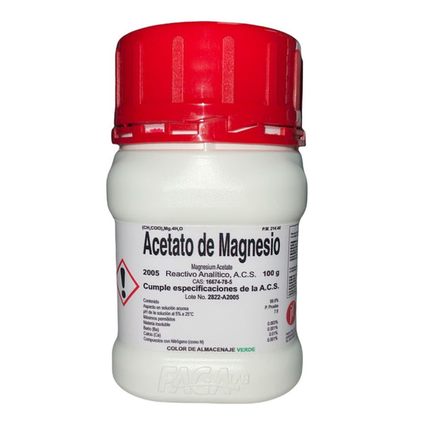 Acetato de Magnesio R. A. de 100 G Fagalab