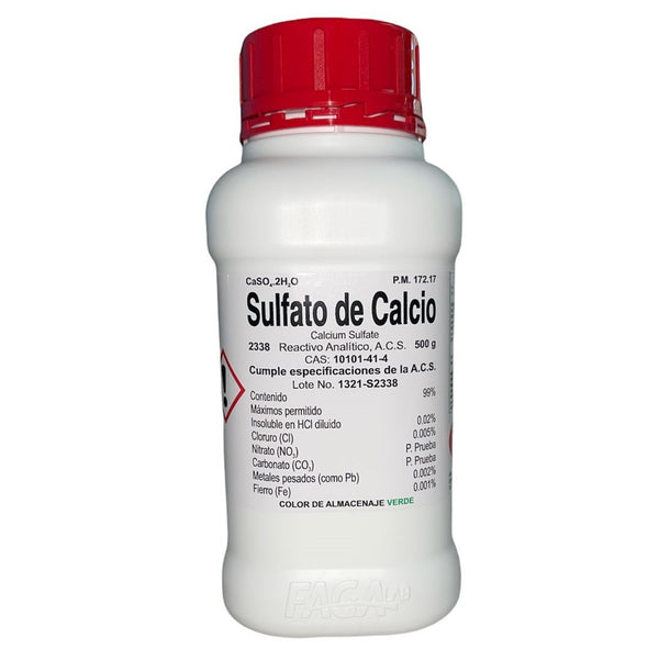 Sulfato de Calcio R. A. de 500 G Fagalab