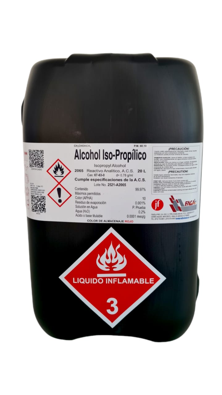 Alcohol Iso-Propilico 20 Litros Fagalab ID-1687828