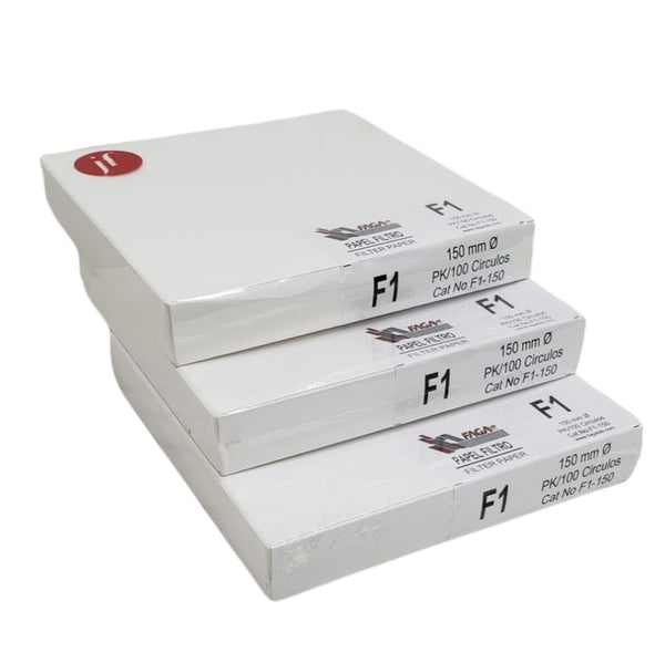 Paquete de 3 Papel Filtro Cualitativo Fagalab F1-150 C/100