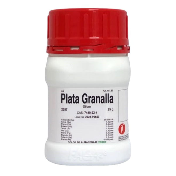 Plata Granalla .999 25g Pureza 99.9983% Fagalab