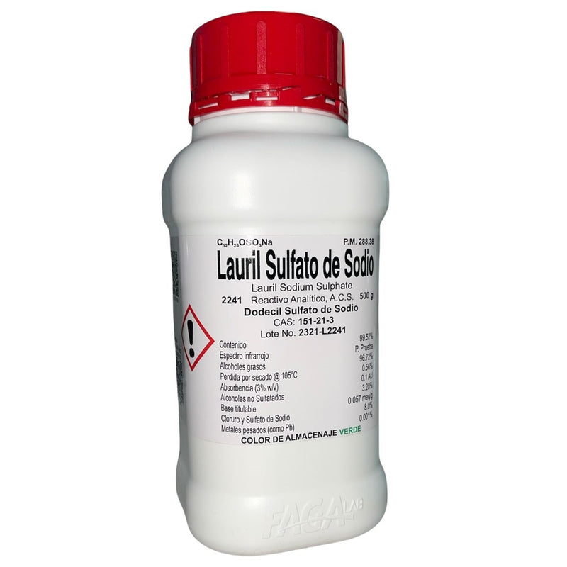 Lauril Sulfato De Sodio R. A. De 500 G Fagalab ID-1671111