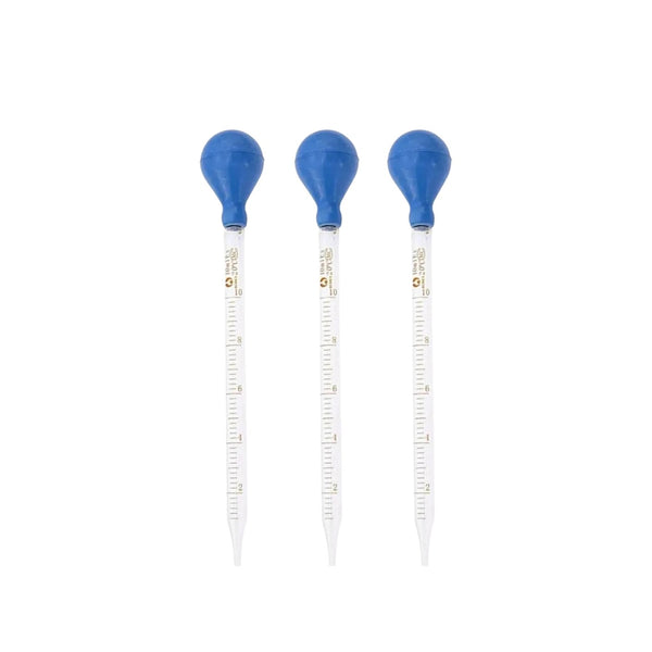 Pipeta Graduada de 10ml con Perilla de Succión Paq C/3 Pzas Jf Lhabo
