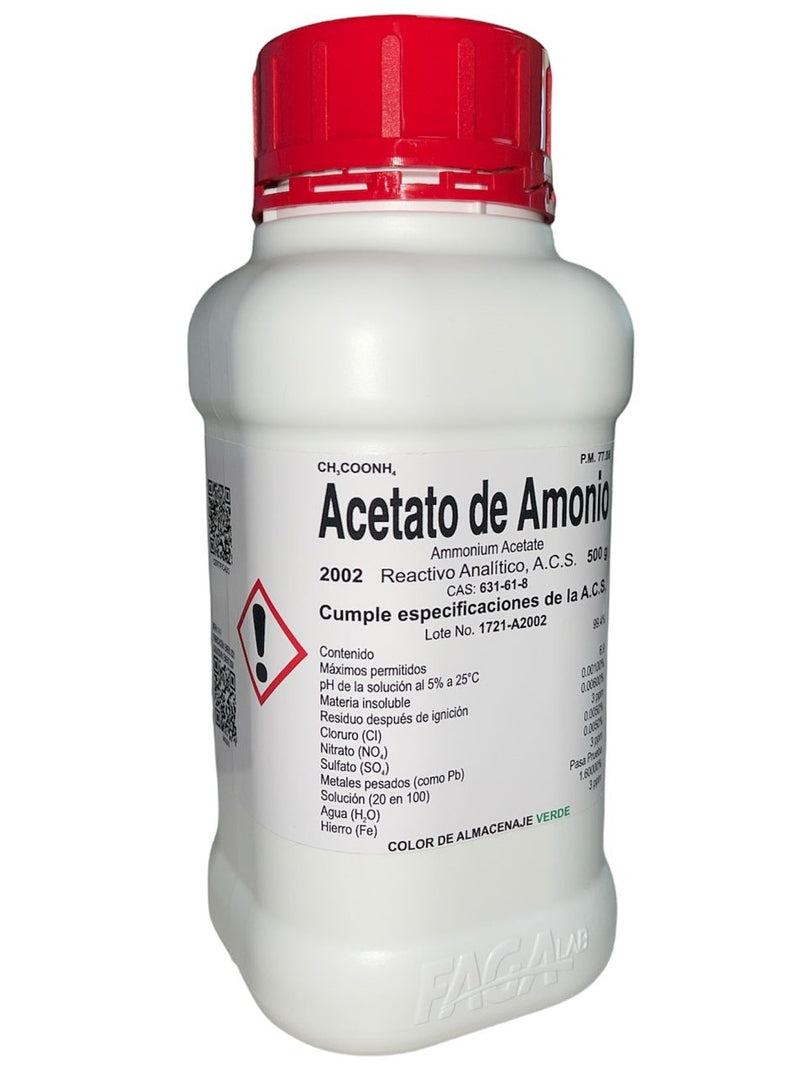 Acetato De Amonio R. A . De 500 G Fagalab ID-1641807