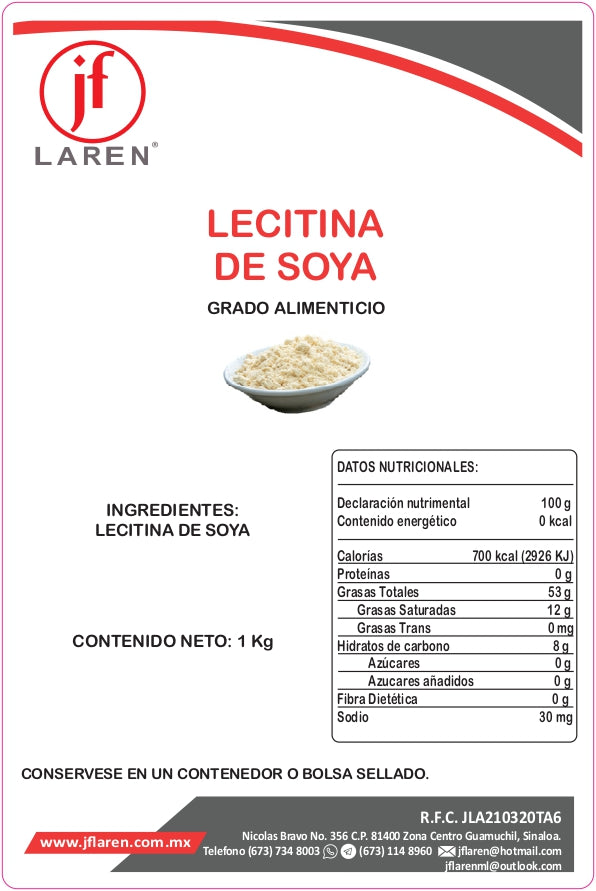 Lecitina De Soya Polvo 1Kg Jf Laren ID-2463747